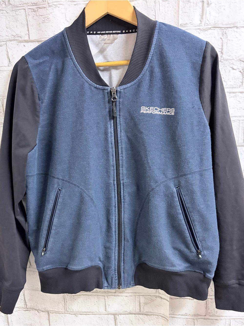 Skechers Performance Navy & Black Zip-Up Bomber Jacket